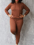 Oversized Long Sleeve Two-Piece Hoodie Pants Set with Pockets