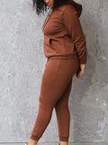 Oversized Long Sleeve Two-Piece Hoodie Pants Set with Pockets