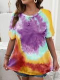 Oversized Loose Tie-Dye Short Sleeve T-Shirt Top