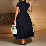 Fashion temperament high waist banquet swing dress elegant party dress