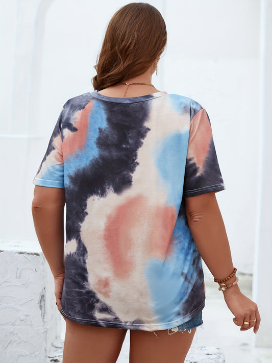 Oversized Loose Tie-Dye Short Sleeve T-Shirt Top