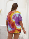 Oversized Loose Tie-Dye Short Sleeve T-Shirt Top