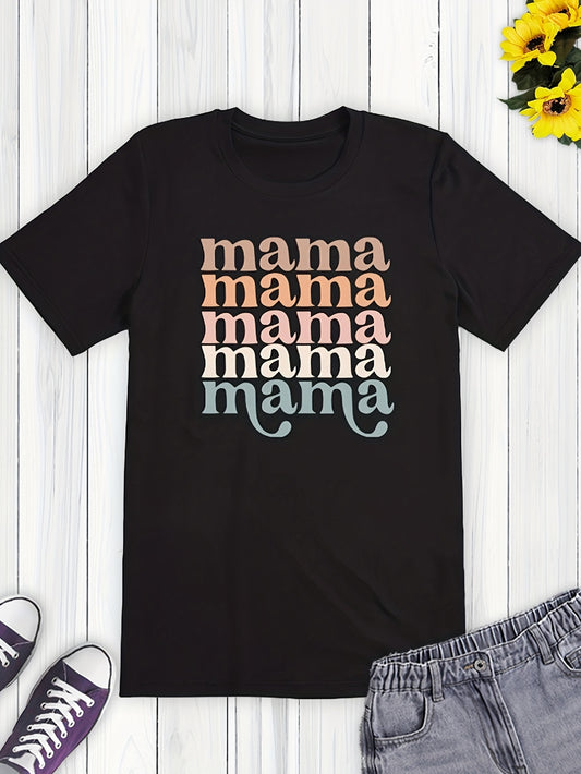 New creative English mama letter print large size T-shirt