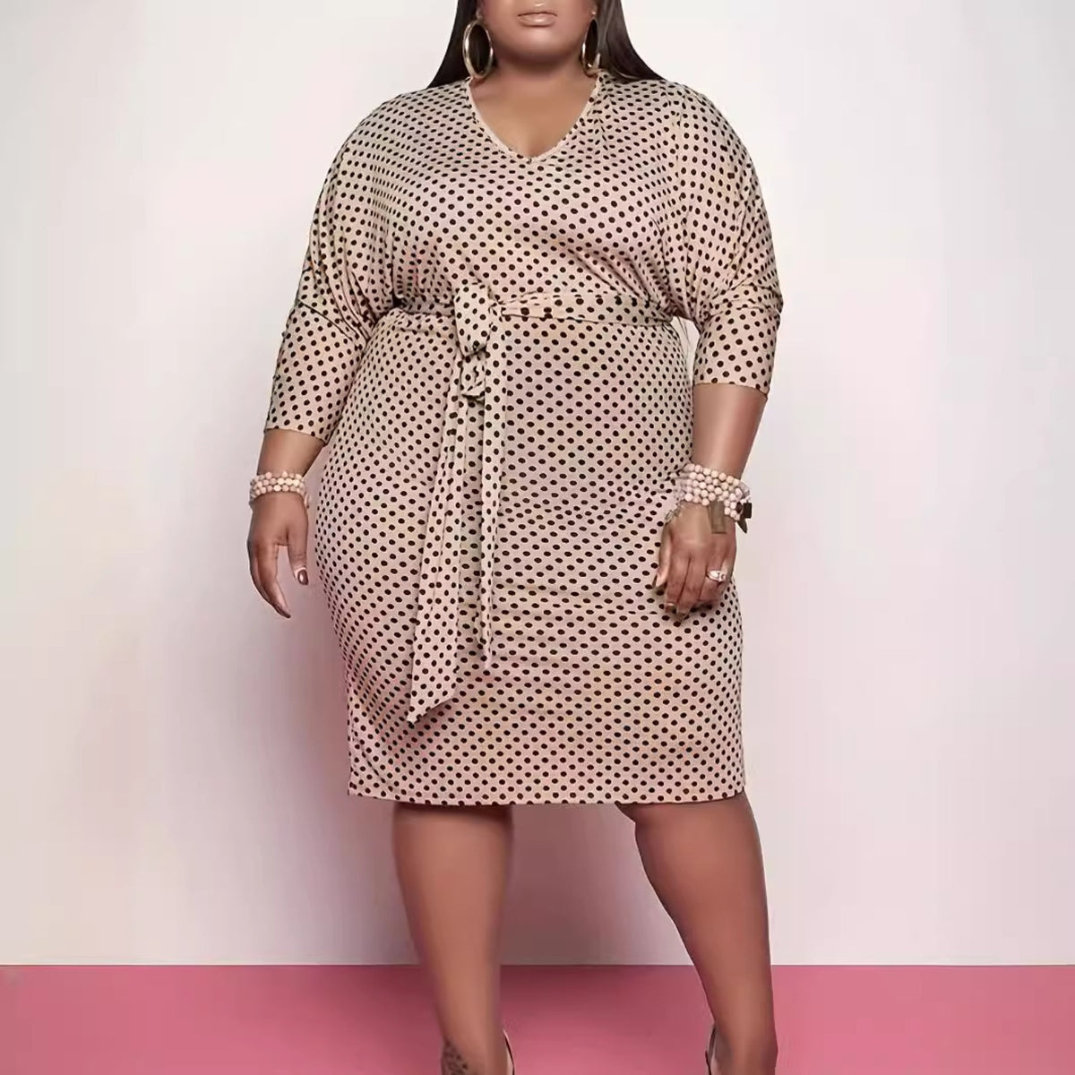 Sexy polka dot plus size women's dress