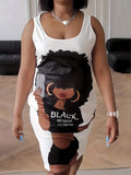 New Large Size Cartoon Portrait Printed Vest Dress