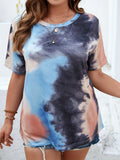 Oversized Loose Tie-Dye Short Sleeve T-Shirt Top