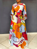 Women's Colorful Graphic Print Round Neck Dress