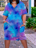 Printed loose plus size dress