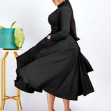 Stylish turtleneck elegant dress